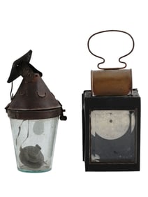 A LOT OF TWO UNIQUE HANGING LANTERNS, C. 19TH CENTURY