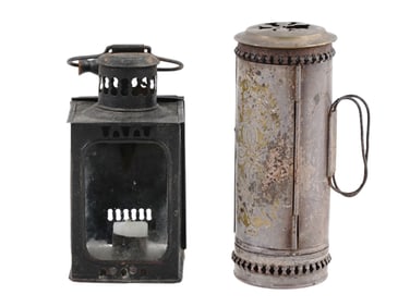 A PAIR OF PORTABLE LANTERNS OF VARYING SHAPE, 19TH CENTURY