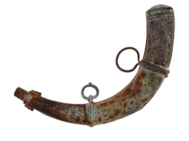 A MIDDLE EASTERN ISLAMIC GUNPOWDER FLASK, 19TH OR EARLY 20TH CENTURY