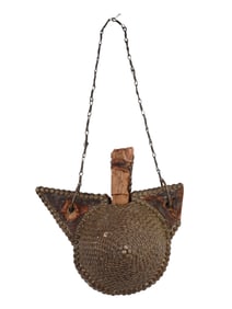 A 19TH CENTURY MOROCCO GUNPOWDER FLASK
