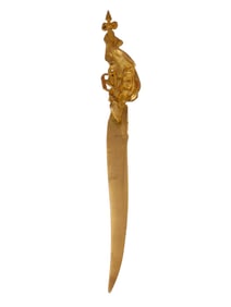 A FRENCH SIGNED GILT-BRONZE LETTER OPENER BY P. VAN-DE-WOORDE