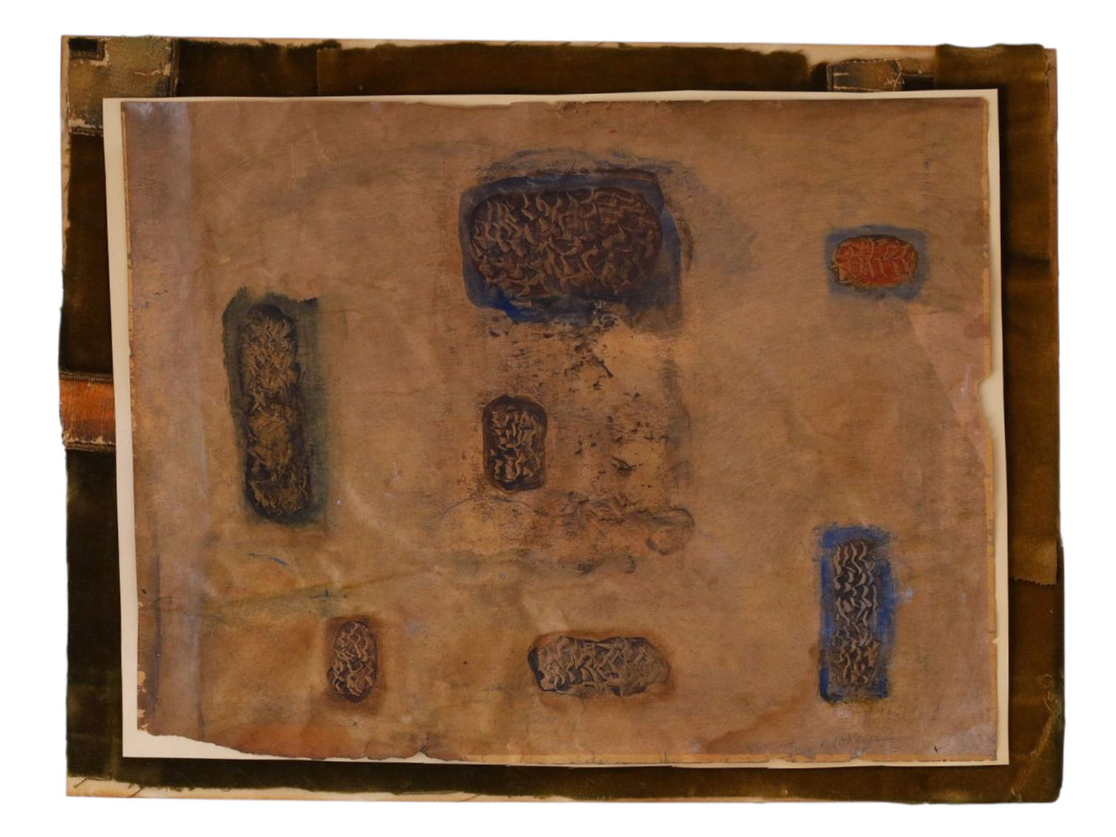 A MARTHA MARGARET MCKAY (1924-1983), OIL ON PAPER 1962, SIGNED ABSTRACT COMPOSITION (1 of 3)