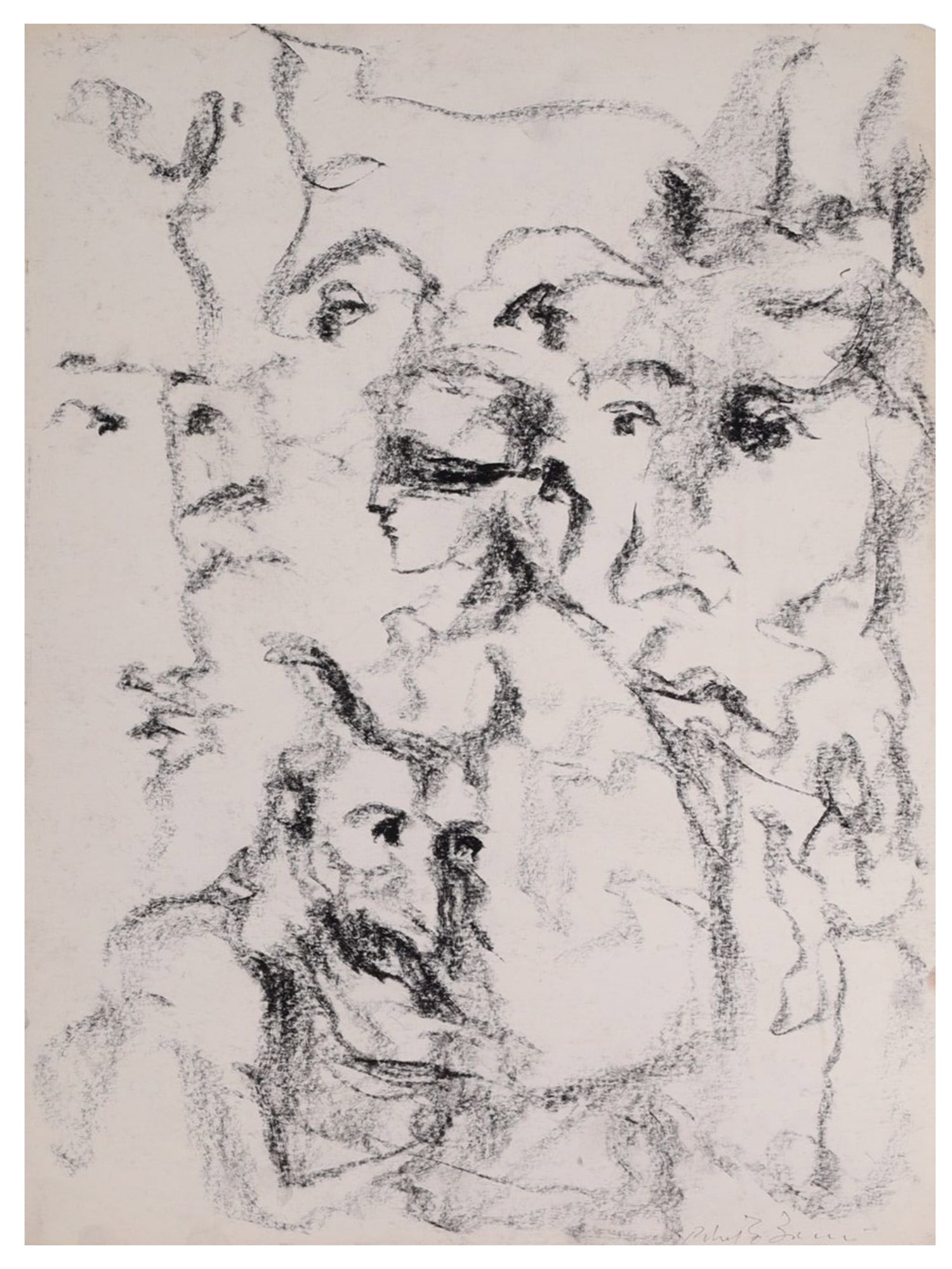 A ROBERTO BARNI, ITALIAN MIXED MEDIA PAINTING ON PAPER, SIGNED (1 of 3)