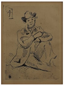 A PAUL CÉZANNE (FRENCH, 1839-1906) ETCHING, GUILLAUMIN AU PENDU, C. 1906