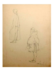 STUDIES OF TWO MALE FIGURES IN HISTORICAL COSTUME, CONTINENTAL SCHOOL, 19TH CENTURY