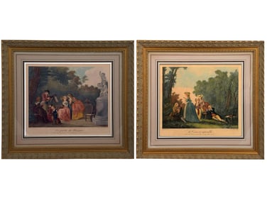 A PAIR OF FRENCH ENGRAVED PASTORAL SCENES, FRANCE, PARIS, LATE 18TH CENTURY