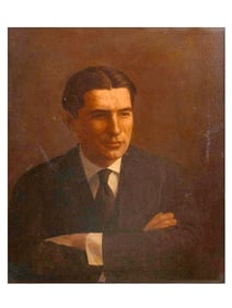 AN OIL ON CANVAS PORTRAIT OF A YOUNG MAN, EARLY 20TH CENTURY