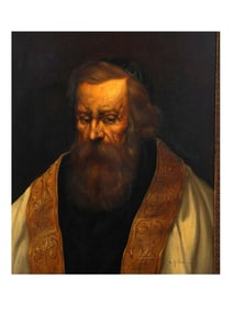 AN OIL ON CANVAS PORTRAIT OF A BEARDED ECCLESIASTICAL FIGURE, ATTRIBUTED TO A. GOLDNER