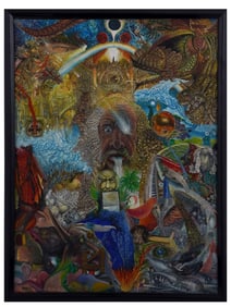 A MODERN SURREALIST COMPOSITION, LATE 20TH CENTURY, WATERCOLOR PAINTING