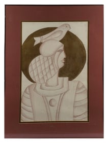 A SIMON AVISSAR (MOROCCAN, B. 1938) ATTR. MIXED MEDIA 'THE DOVE - SEPIA'