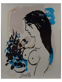 A MARC CHAGALL POSTER OF A NUDE WOMAN, 20TH CEN.