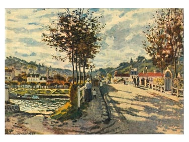 A FRAMED CLAUDE MONET PRINT 'THE SEINE AT BOUGIVAL'