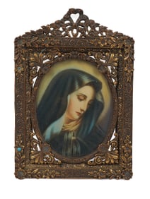 A MINIATURE PORTRAIT OF THE VIRGIN MARY, CONTINENTAL SCHOOL, MID TO LATE 19TH CENTURY