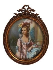 A MINIATURE PORTRAIT OF A ROCOCO LADY, CONTINENTAL SCHOOL, LATE 19TH CENTURY