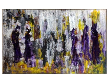 AN ABSTRACT COMPOSITION PAINTING ON PAPER, SIGNED KURTIN, LATE 20TH CENTURY