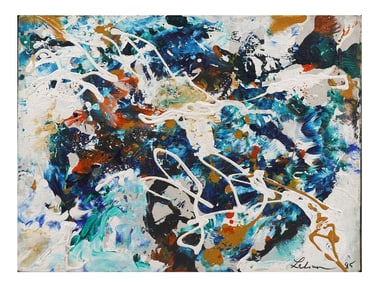 AN ACRYLIC ON CANVAS ABSTRACT PAINTING, 1985