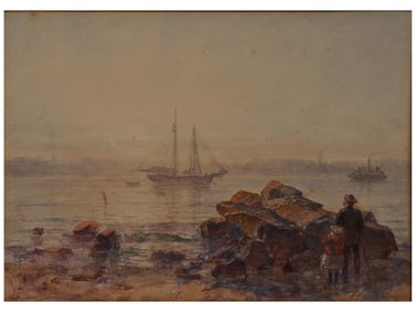 A CONRAD FREITAG (1843-1894) WATERCOLOR ON PAPER MARITIME PAINTING, 1876