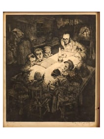 A SAUL RASKIN (1878–1966) RUSSIAN-AMERICAN JUDAICA LITHOGRAPH PRINT