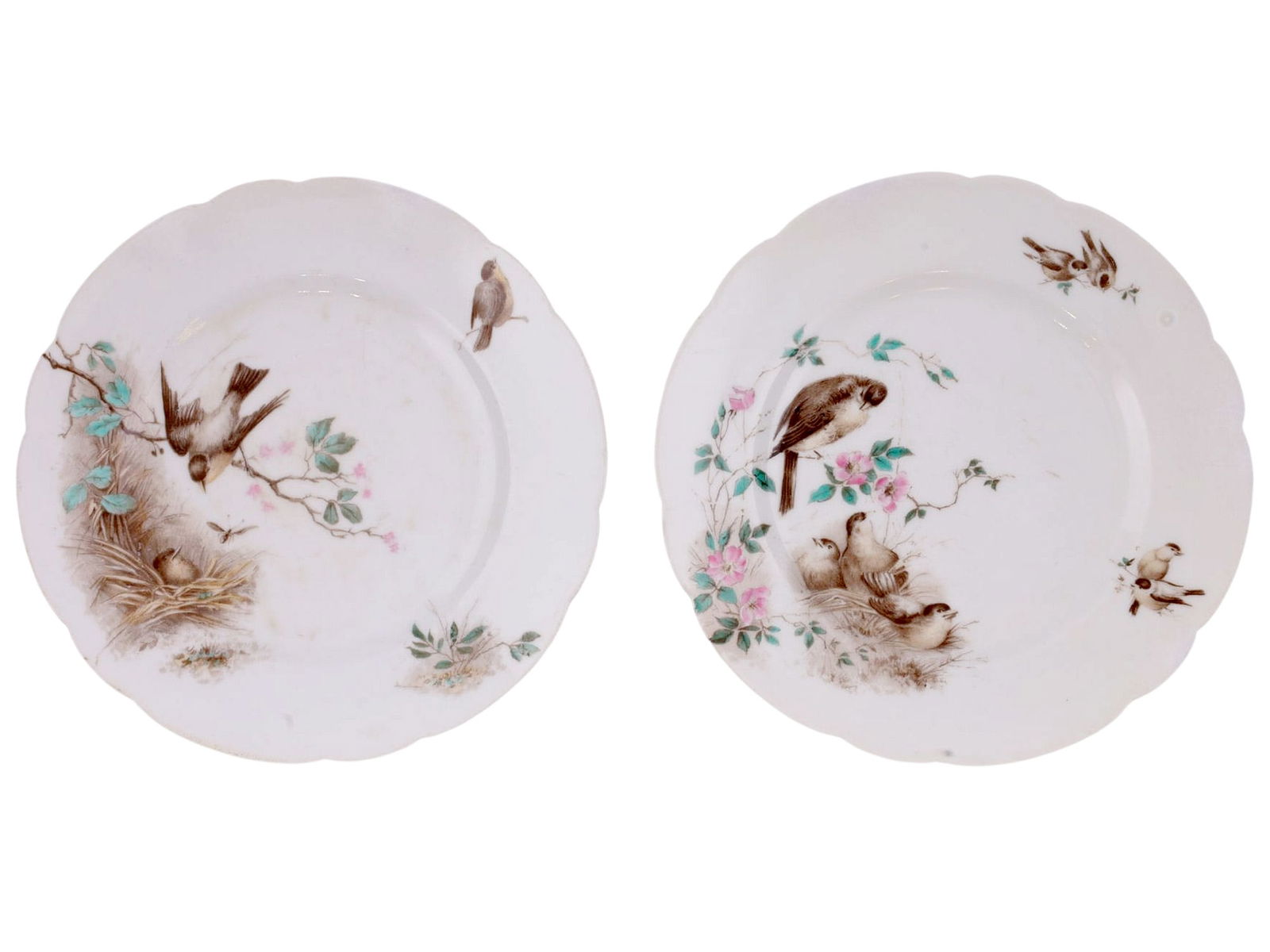 A PAIR OF RUSSIAN PORCELAIN PLATES PAINTED WITH BIRDS, KORNILOV BROTHERS FACTORY, ST. PETERSBURG, (1 of 4)