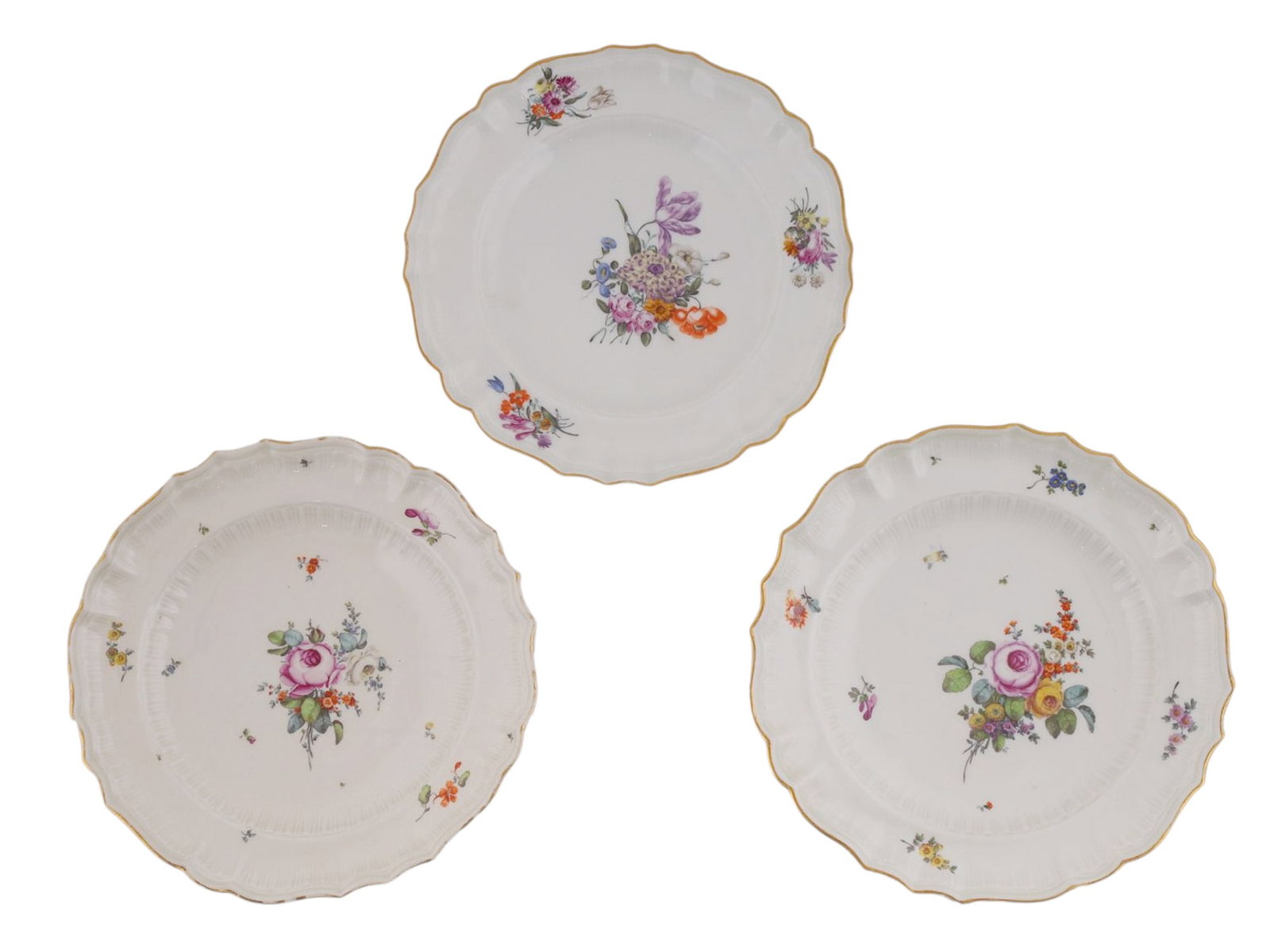 A GROUP OF THREE RUSSIAN PORCELAIN PLATES, MOSCOW, MID 19TH CENTURY (1 of 12)