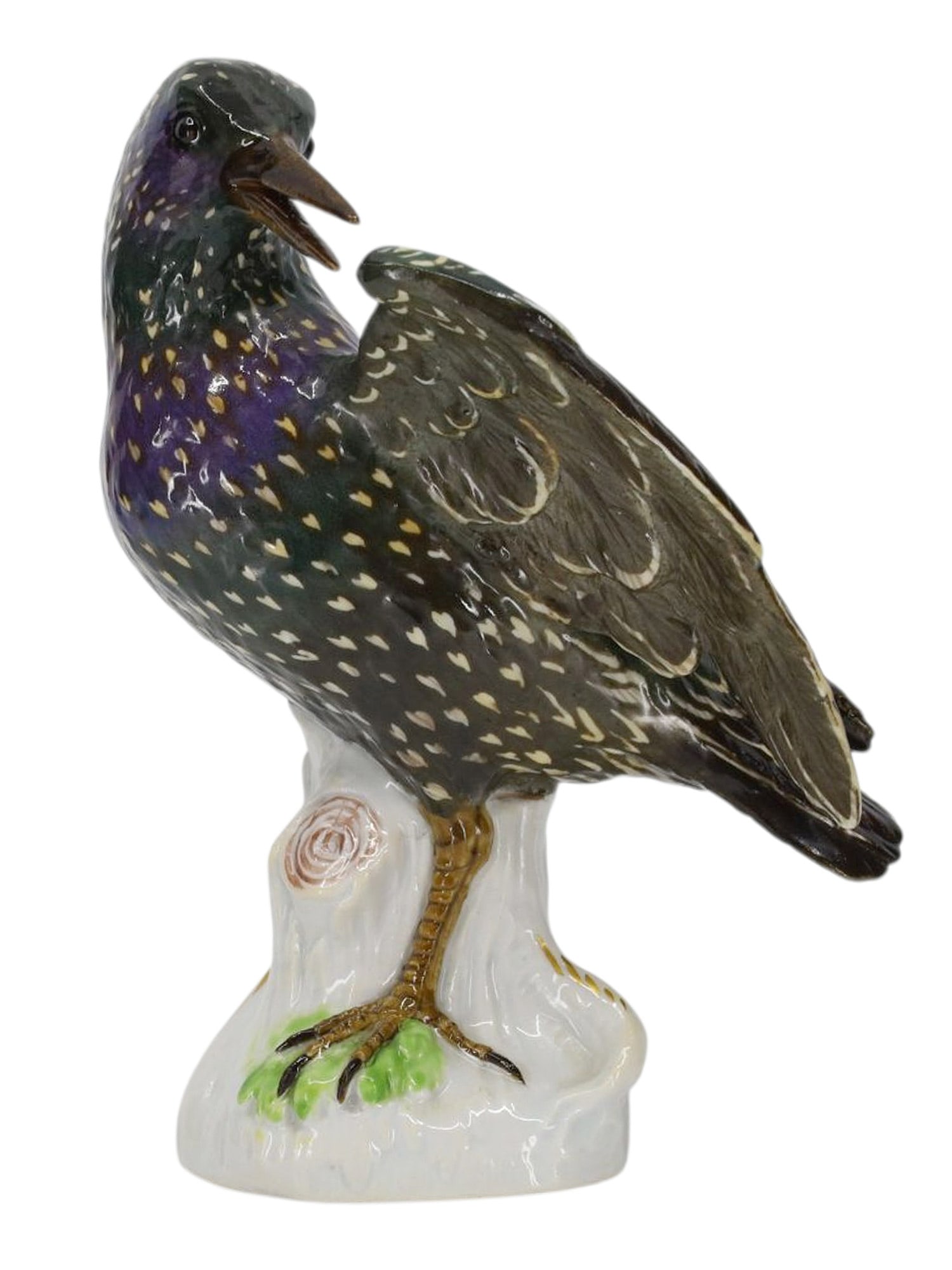 A MEISSEN PAINTED PORCELAIN FIGURE OF A STARLING BIRD, 19TH CENTURY (1 of 5)