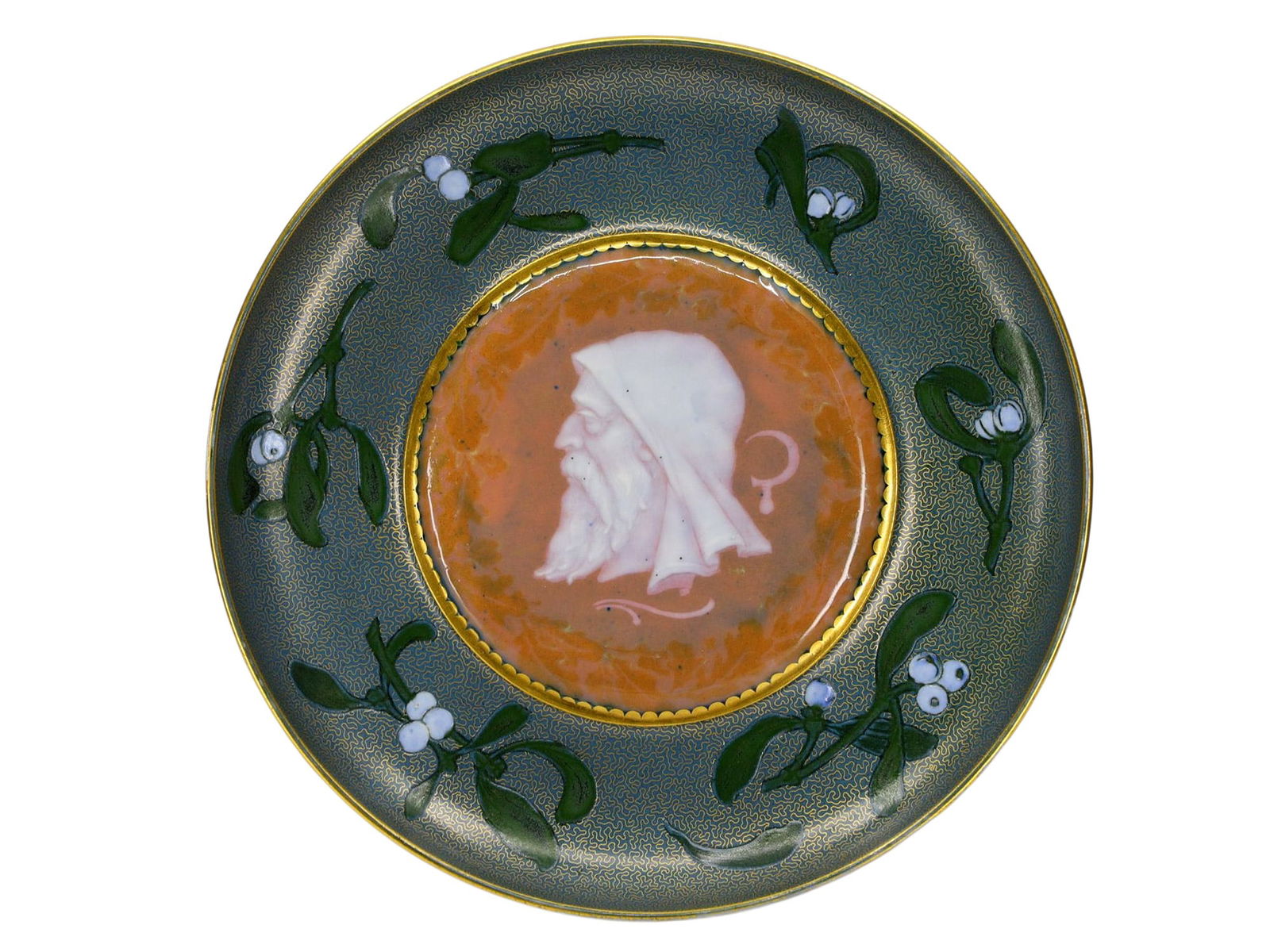A FRENCH PÂTE-SUR-PÂTE PORCELAIN PORTRAIT PLATE, ATTRIBUTED TO SÈVRES, LATE 19TH CENTURY (1 of 3)