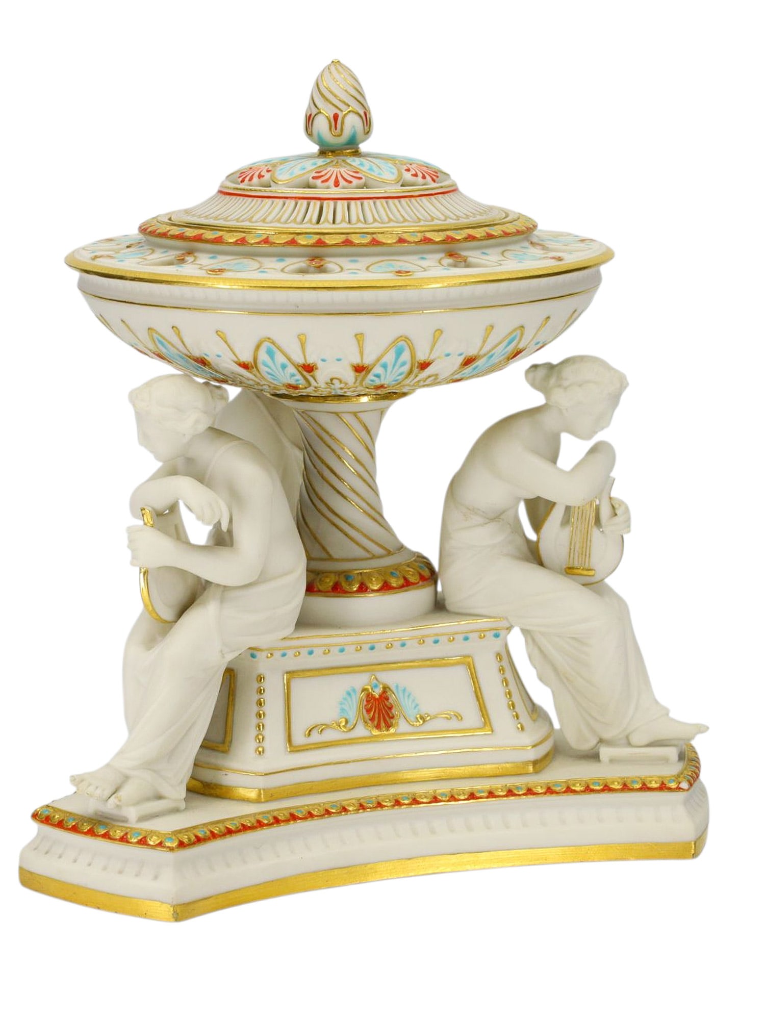 A MINTON PORCELAIN FIGURAL CENTERPIECE, ENGLAND, CA. 1870–1880 (1 of 4)