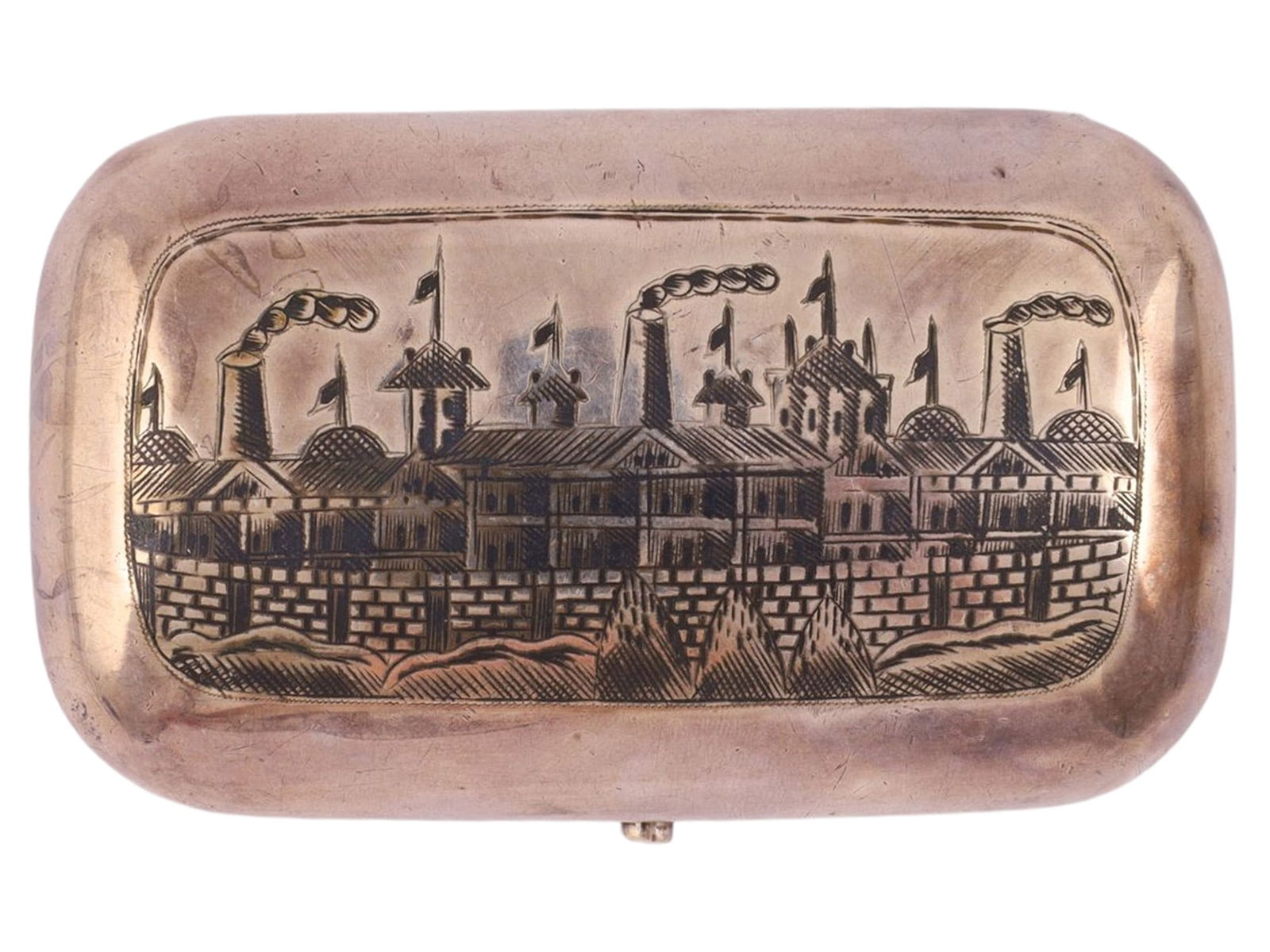 A RUSSIAN GILT-SILVER AND NIELLO HINGED LIDDED CIGARETTE CASE, 1878 (1 of 6)