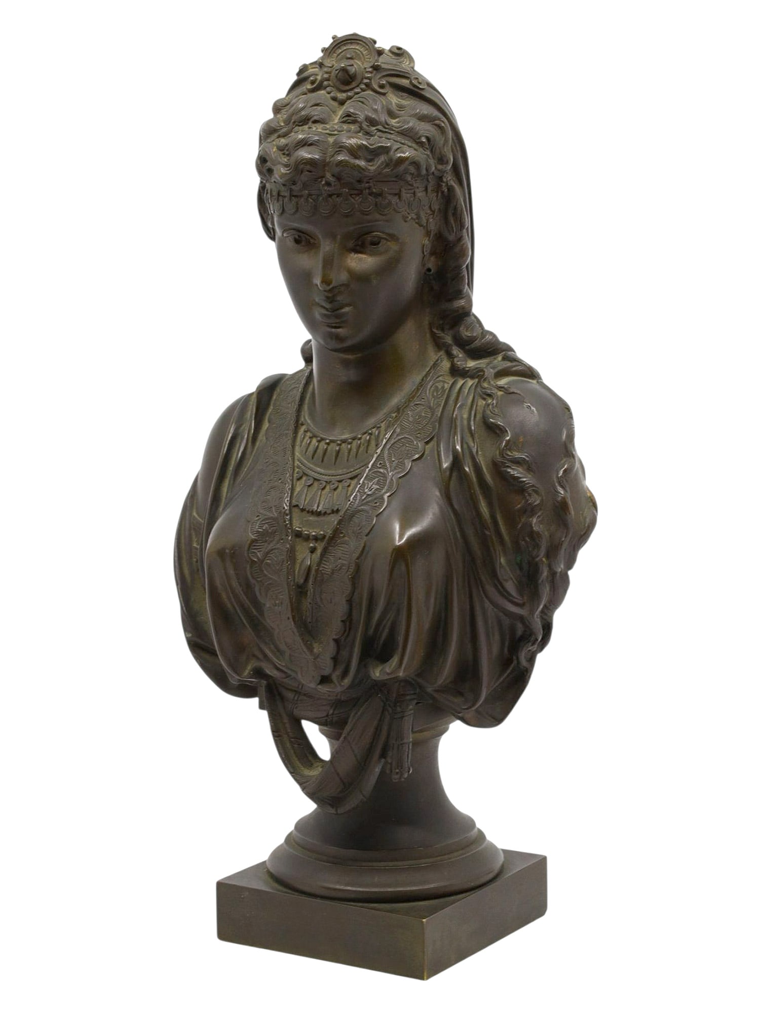 A FRENCH BRONZE BUST OF AN ORIENTAL WOMAN, LATE 19TH CENTURY (1 of 7)