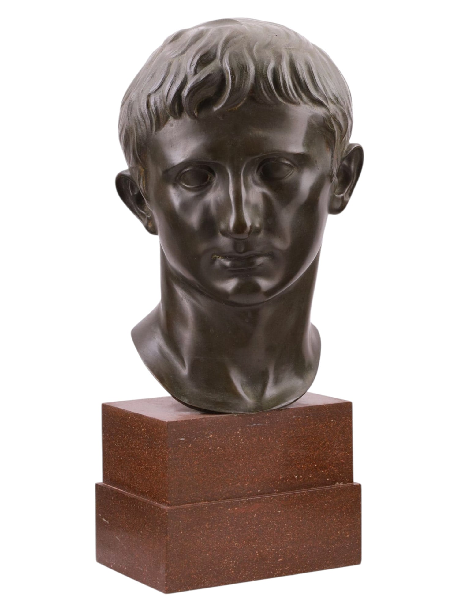 A BRONZE BUST OF CAESAR, 20TH CENTURY (1 of 2)