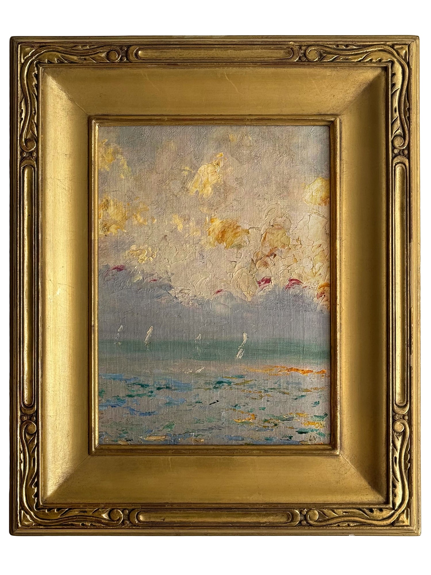 A FRENCH POST-IMPRESSIONIST SEASCAPE OIL ON BOARD PAINTING, BY LOUIS VALTAT (1 of 3)