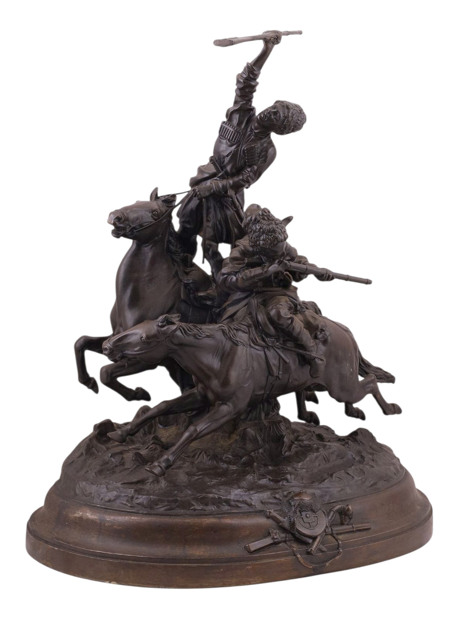 A RUSSIAN CAST-IRON (KASLI FOUNDRY) SCULPTURE AFTER EVGENY LANCERAY, 19TH CENTURY (1 of 7)