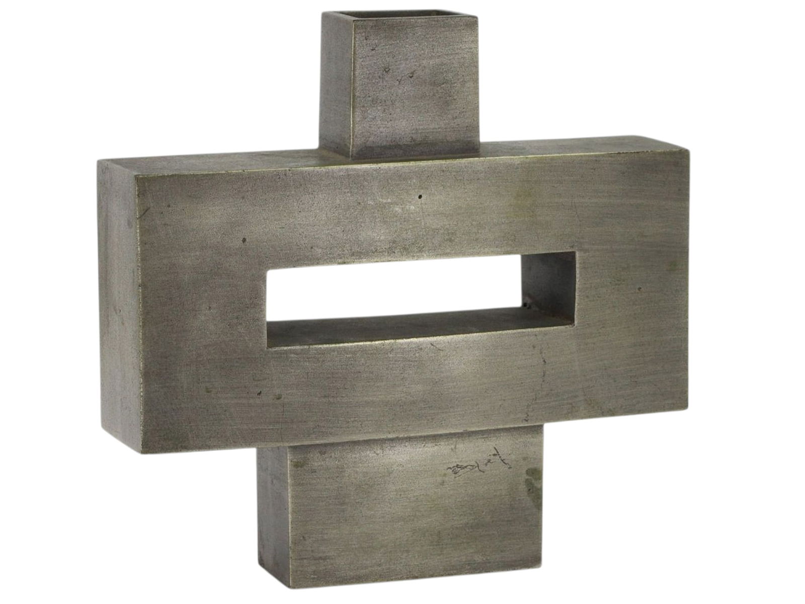 AN ABSTRACT JAPANESE METAL VASE, JAPAN, SECOND HALF 20TH CENTURY (1 of 7)