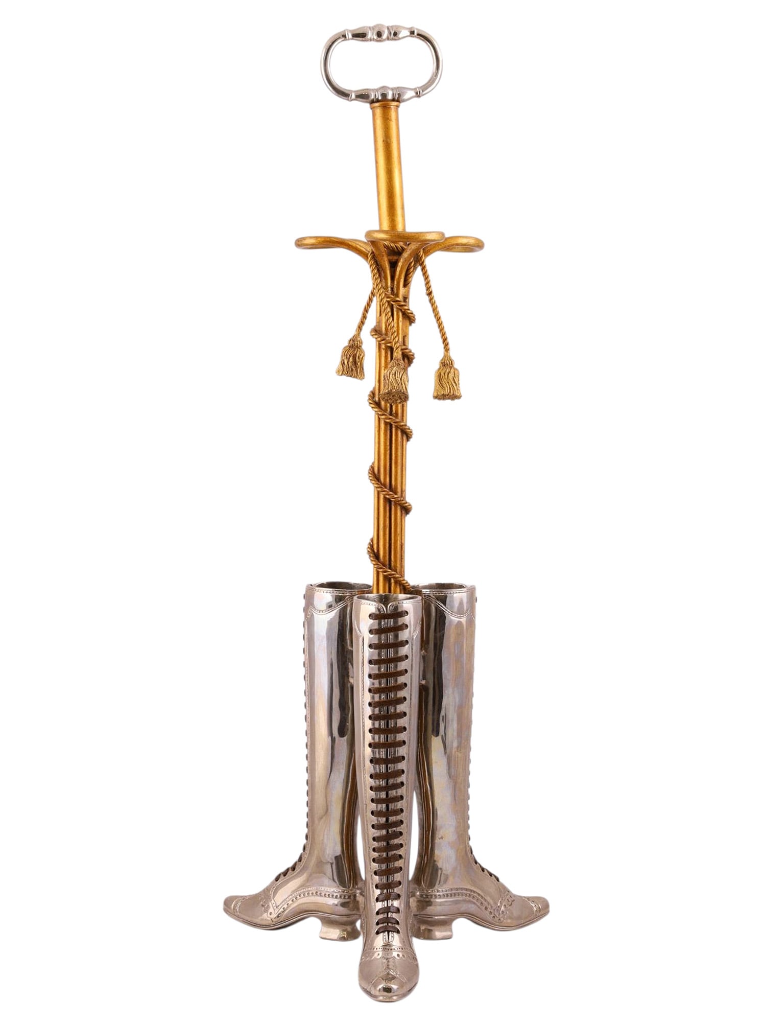 A VICTORIAN BRASS AND CHROME-PLATED CANE OR UMBRELLA STAND, ENGLAND, CIRCA 1890 (1 of 4)