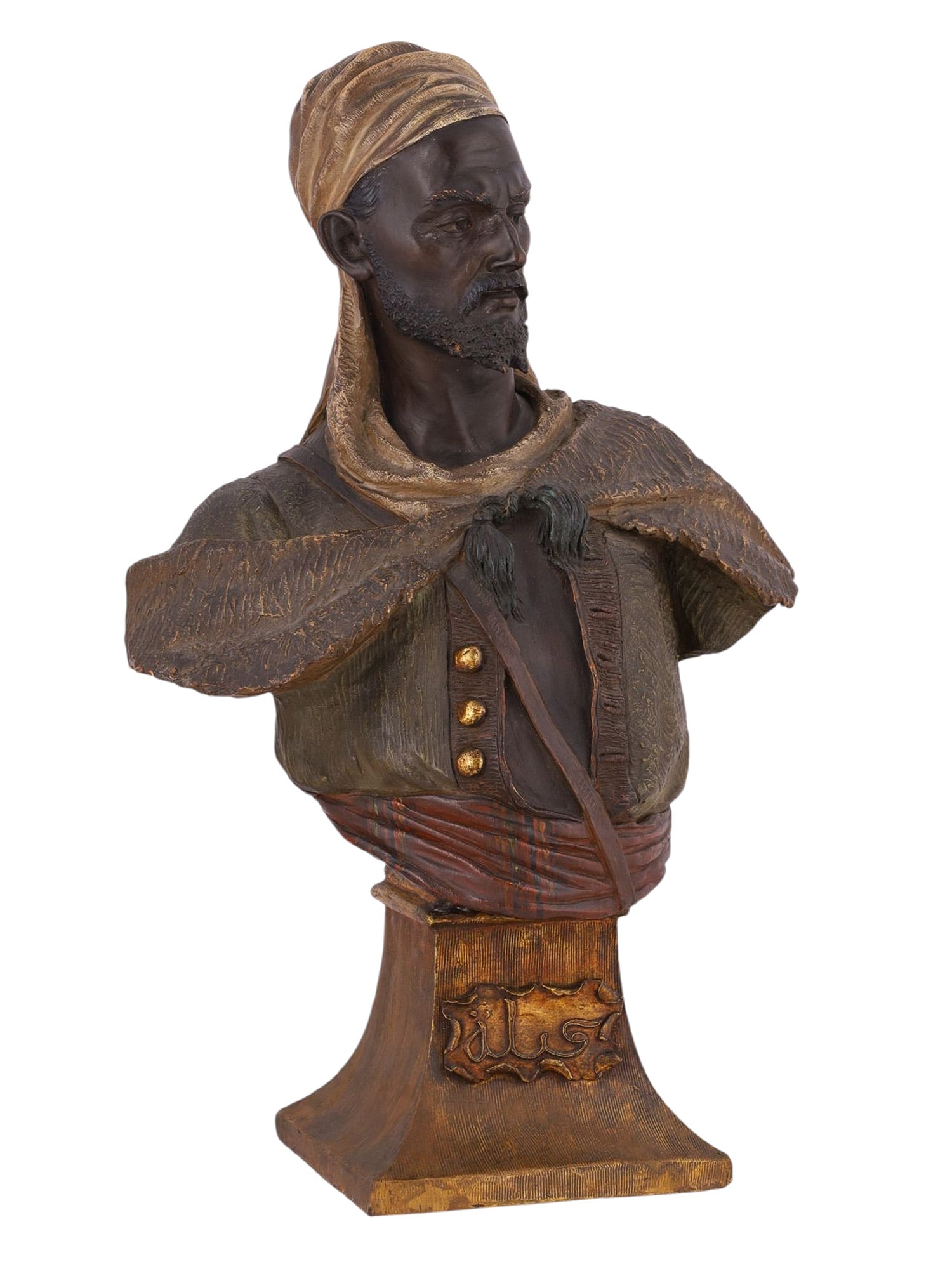 A TERRACOTTA ORIENTALIST BUST, "ARAB", GOLDSCHEIDER MANUFACTORY, VIENNA (1 of 7)