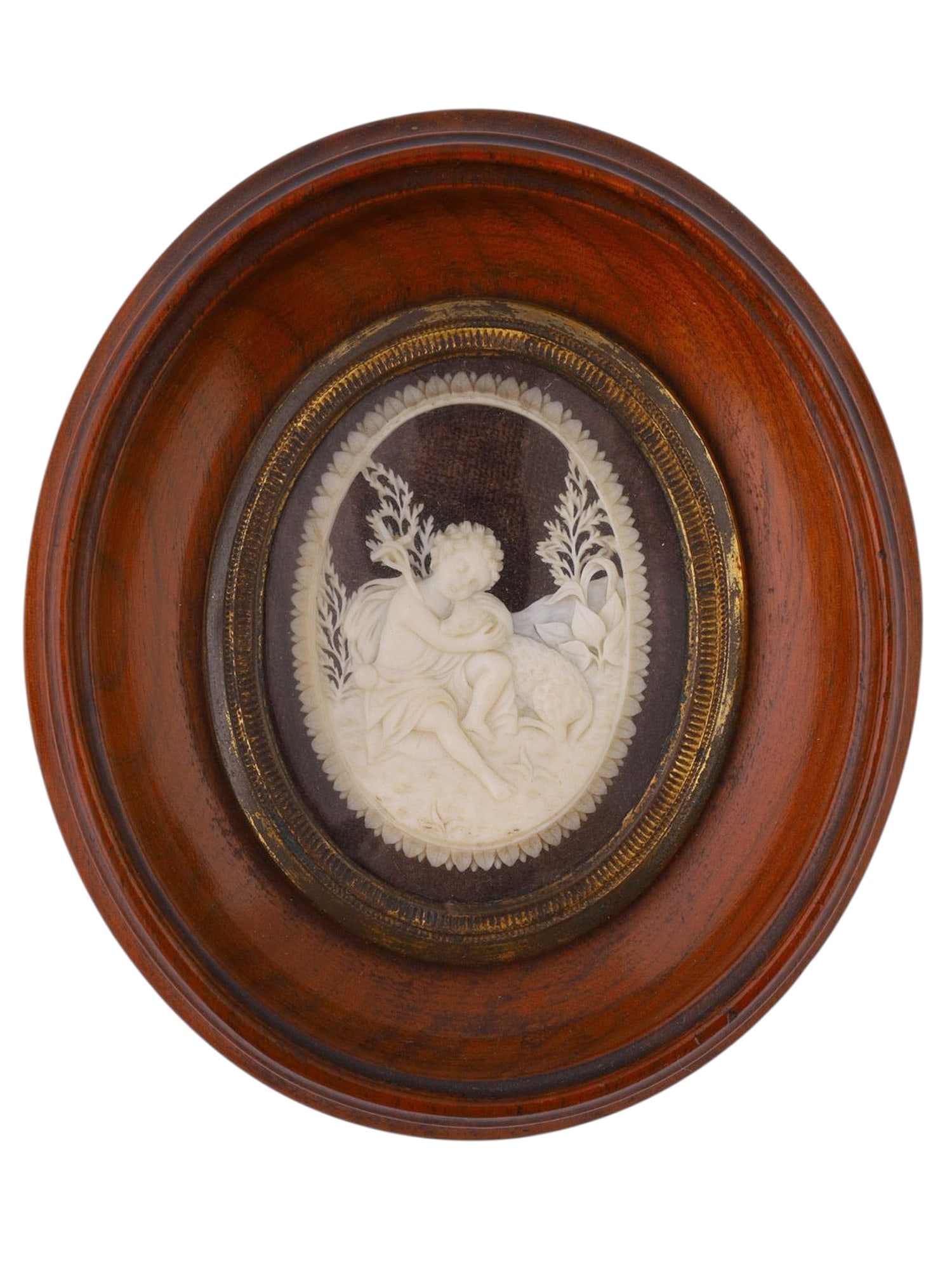A RUSSIAN KHOLMOGORY HAND-CARVED BONE MINIATURE RELIEF, 18TH CENTURY (1 of 2)