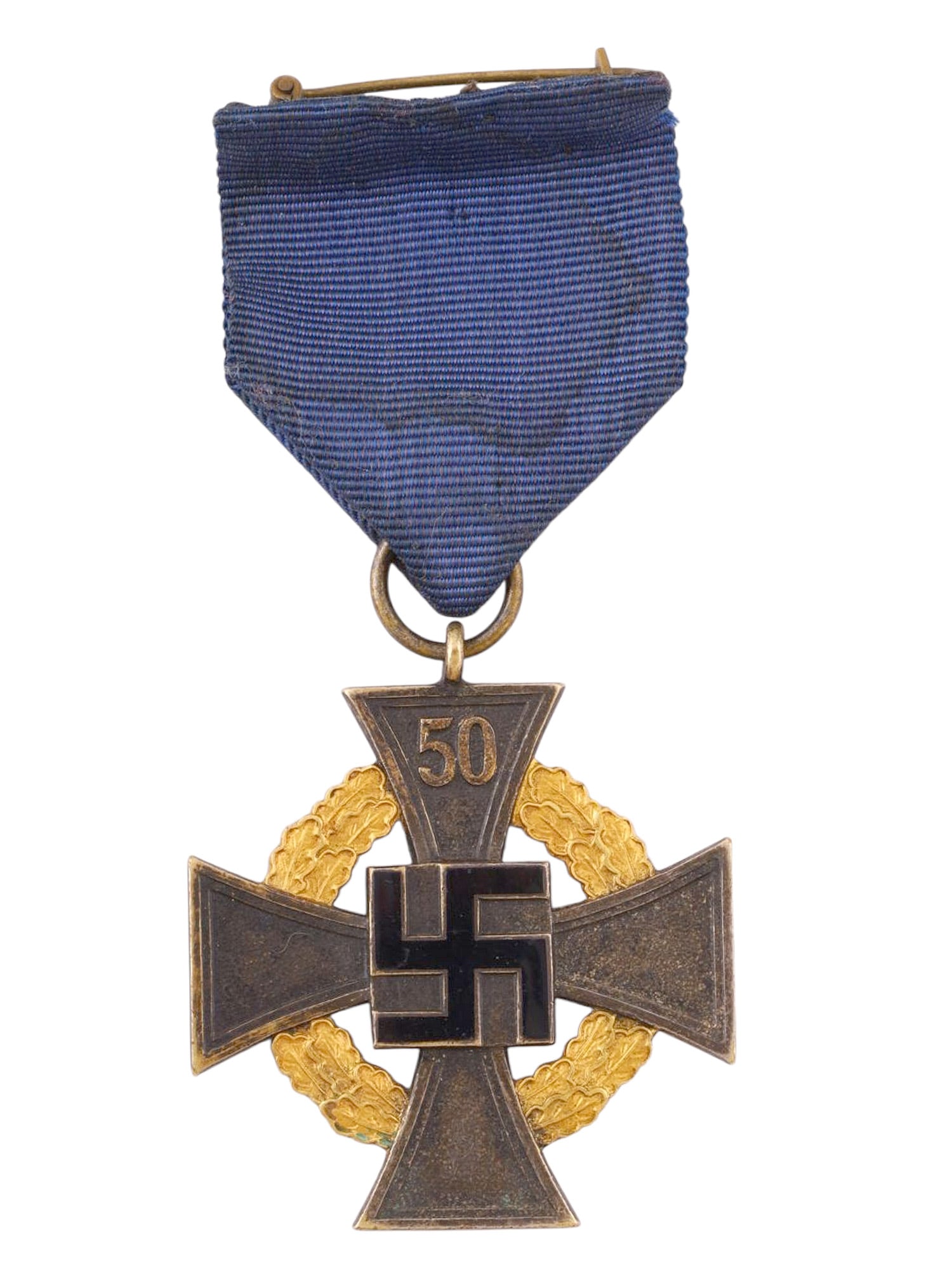 A GERMAN WWII 50-YEAR FAITHFUL SERVICE CROSS (TREUDIENSTEHRENZEICHEN), NAZI GERMANY, THIRD REICH (1 of 4)