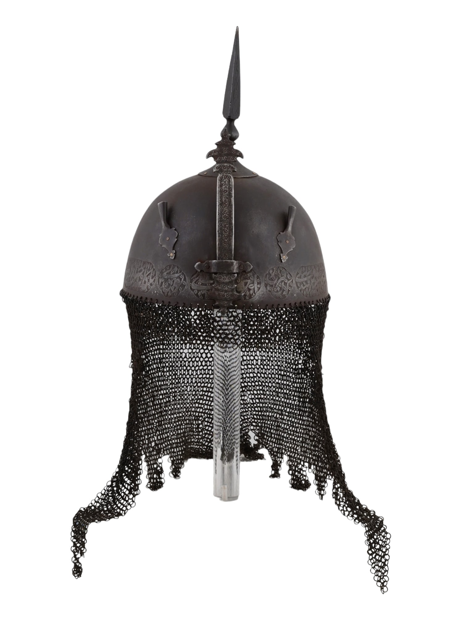 AN INDO-PERSIAN KHULA KHUD HELMET WITH ARABIC INSCRIPTIONS, 19TH CENTURY (1 of 7)