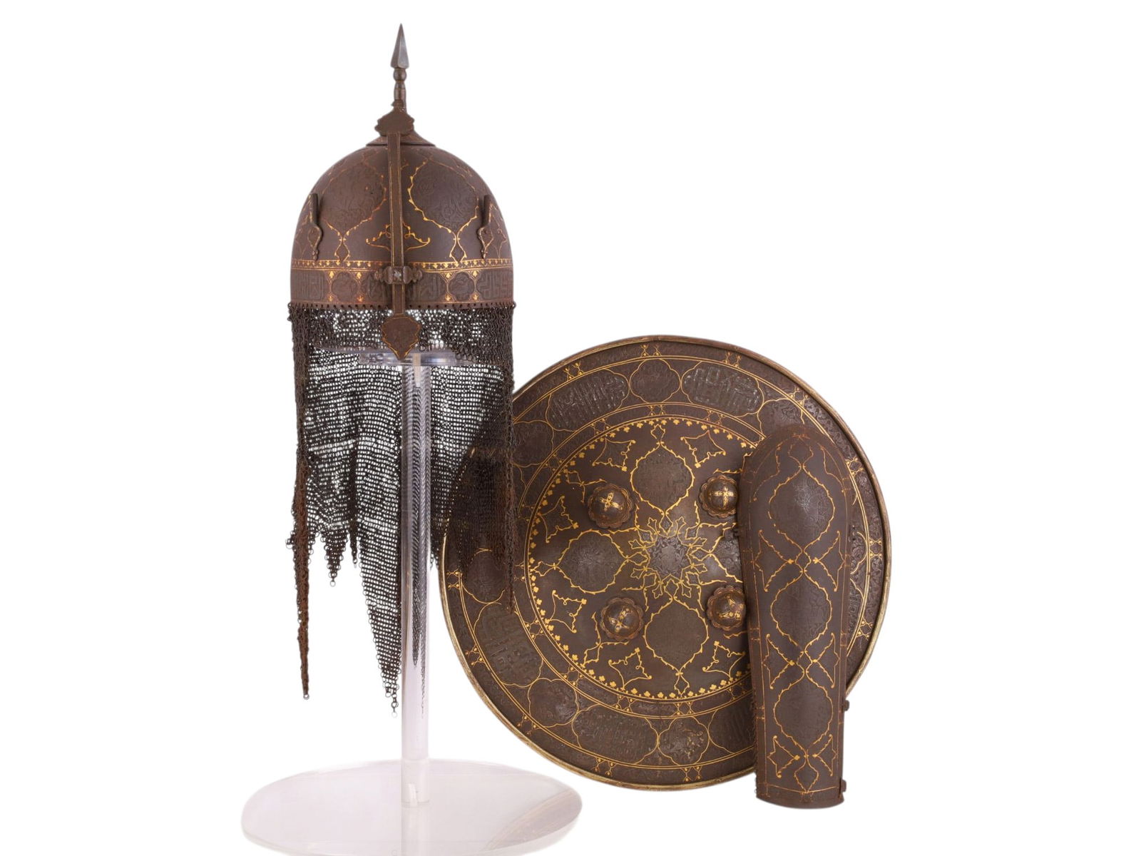 A FINE GROUP OF INDO-PERSIAN ARMOR WITH GOLD INLAY, 18/19 CC. (1 of 4)