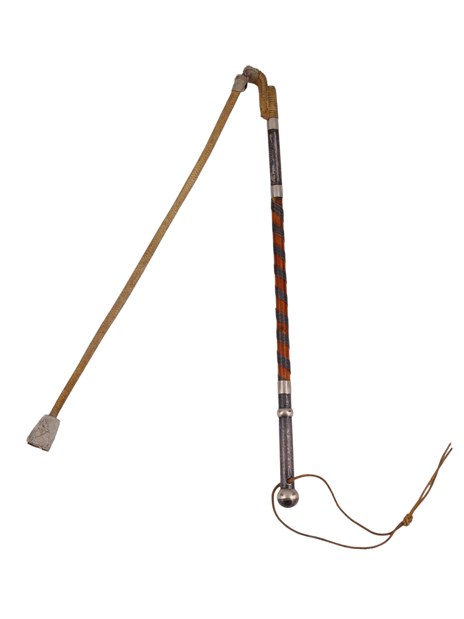 A SILVER AND NIELLO-MOUNTED CAUCASIAN RIDING CROP, 19TH CENTURY (1 of 5)