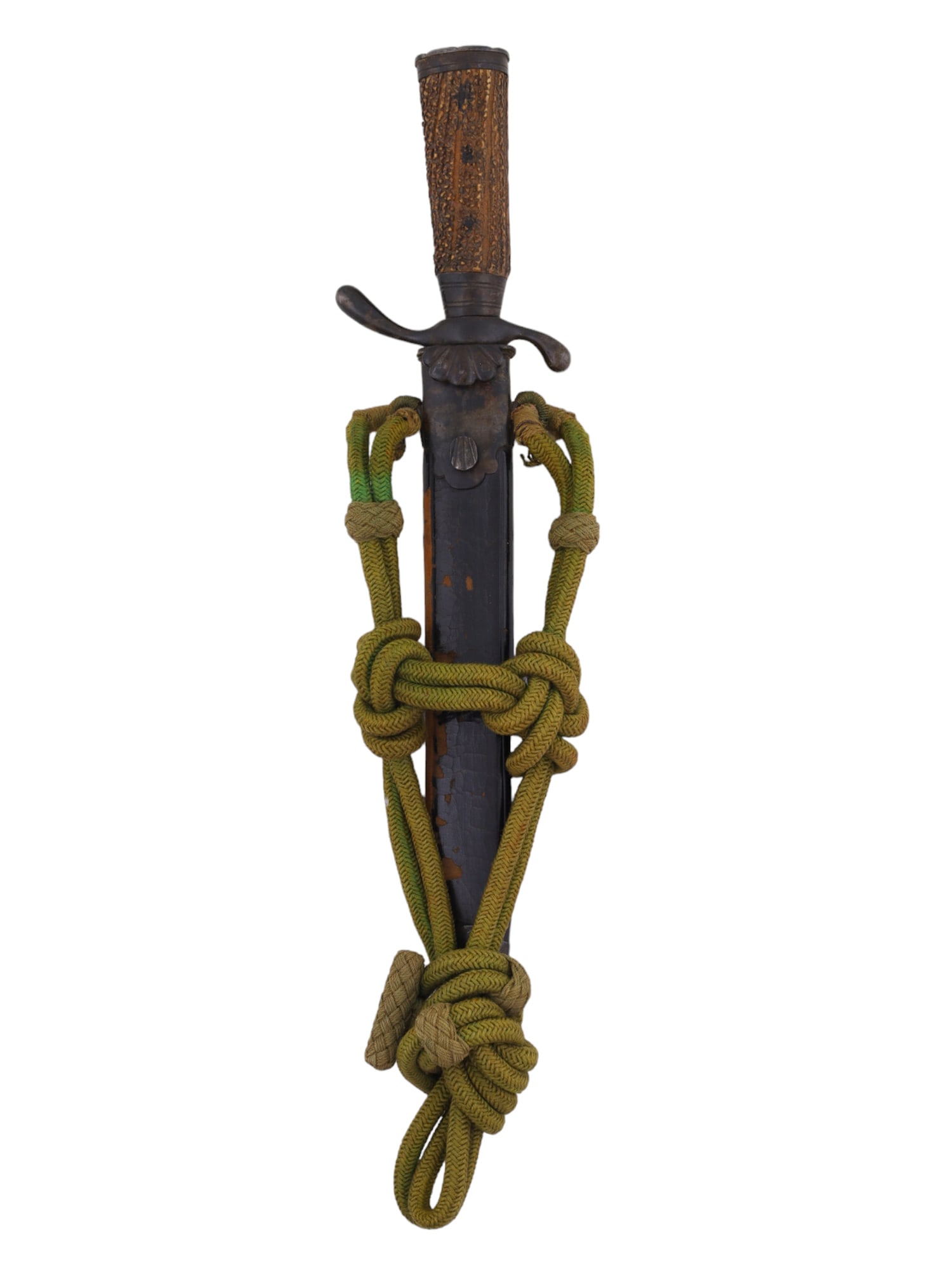 A HUNTING DAGGER WITH STAGHORN GRIP, GERMANY, 19TH CENTURY (1 of 5)