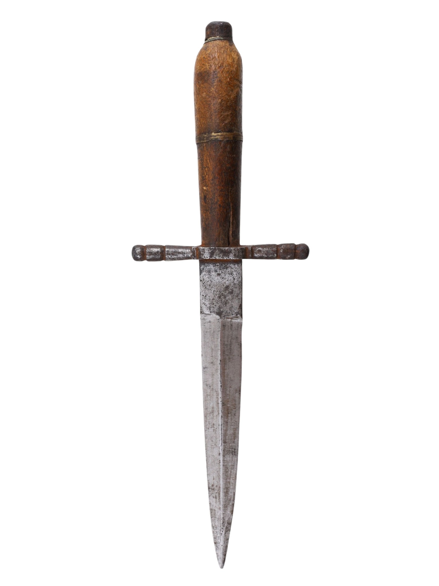 A FRENCH DAGGER WITH A HORN GRIP, LATE 18TH OR EARLY 19TH CEN. (1 of 3)