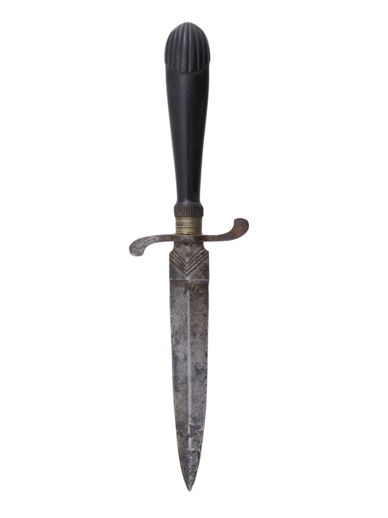 A FRENCH DAGGER WITH S-SHAPED QUILLONS, 18TH OR 19TH CEN. (1 of 3)