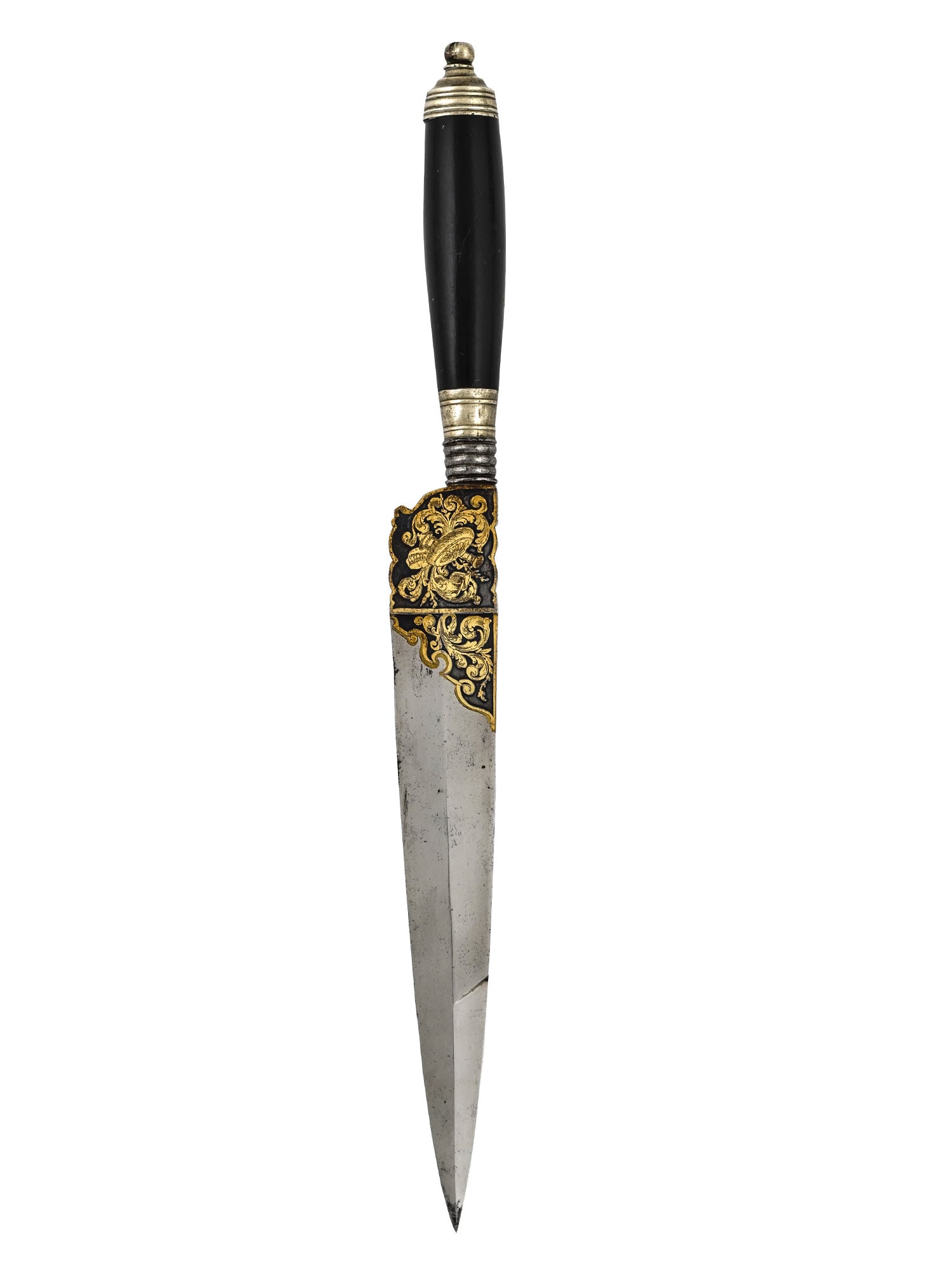 A SUPERB ITALIAN DAGGER WITH A GOLD-DECORATED BLADE, EARLY 18TH C. (1 of 5)