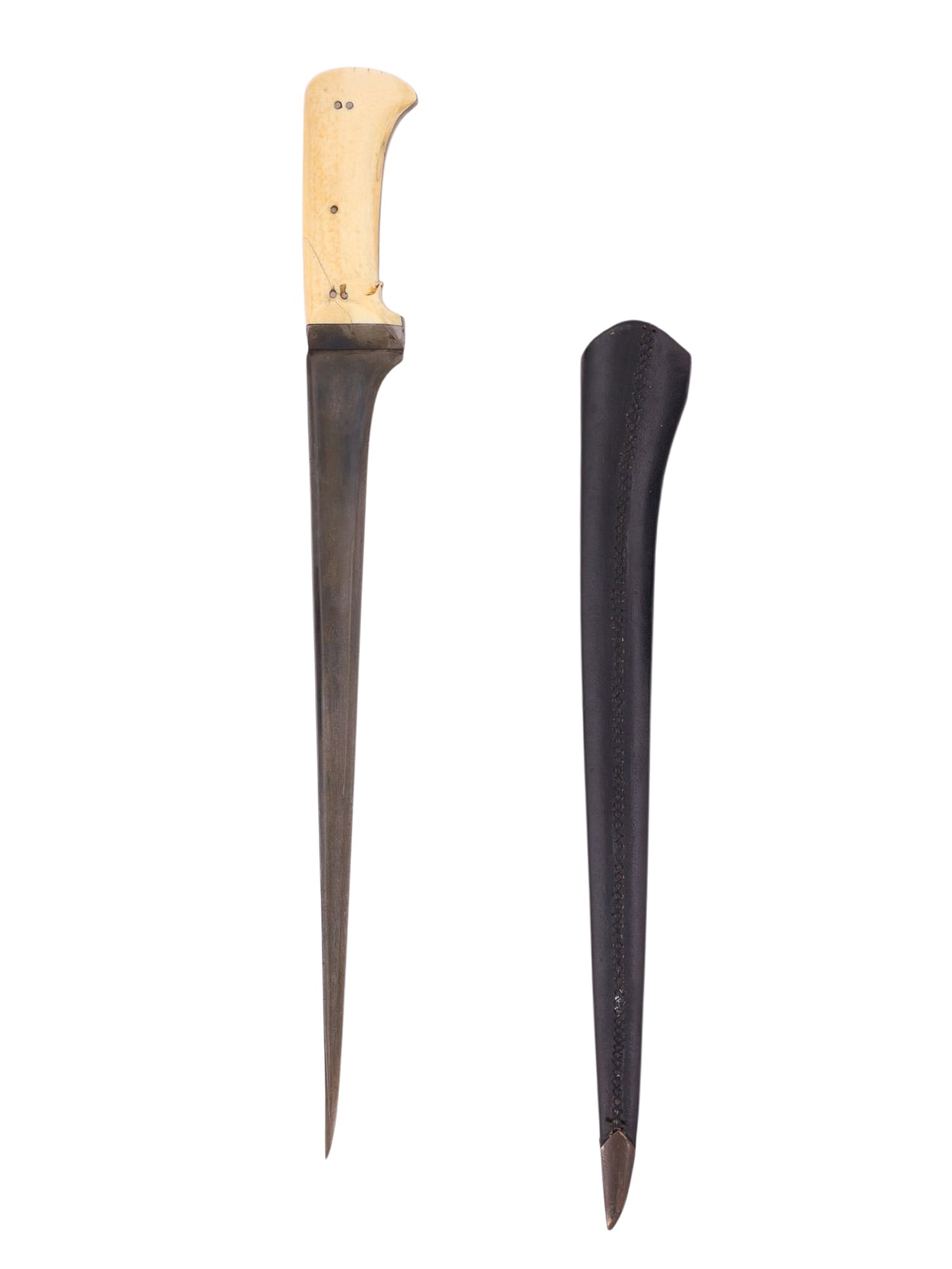 A CENTRAL ASIAN BONE-HILTED KARD PESH-KABZ DAGGER, 18-19 CC. (1 of 7)