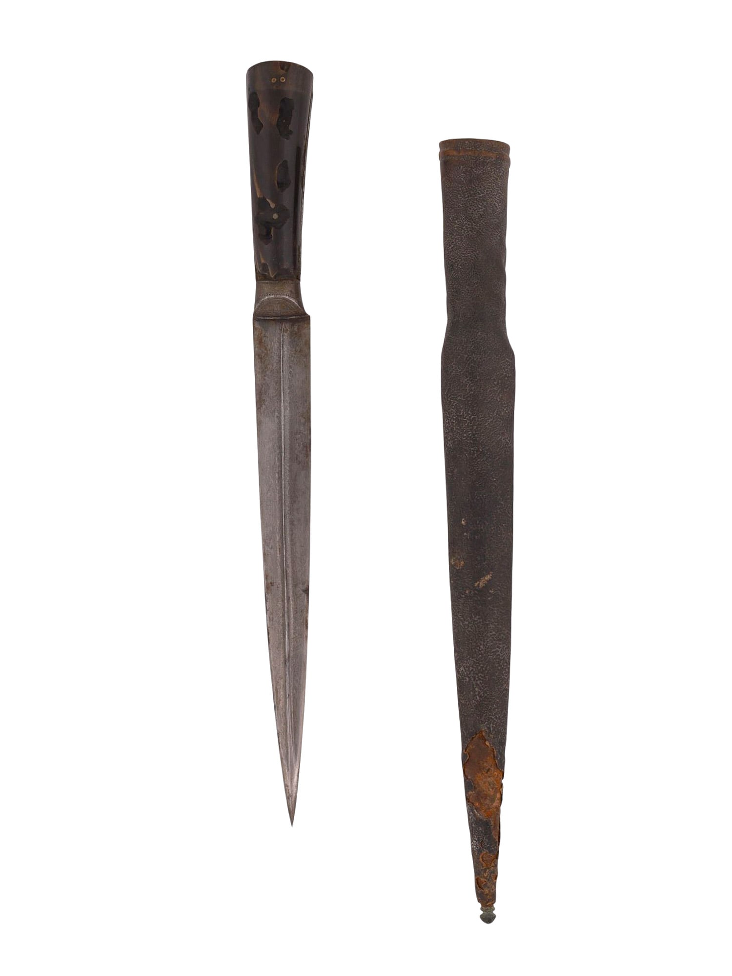 A PERSIAN WOOTZ STEEL DAGGER WITH SHEATH, 18TH/19TH CEN. (1 of 11)