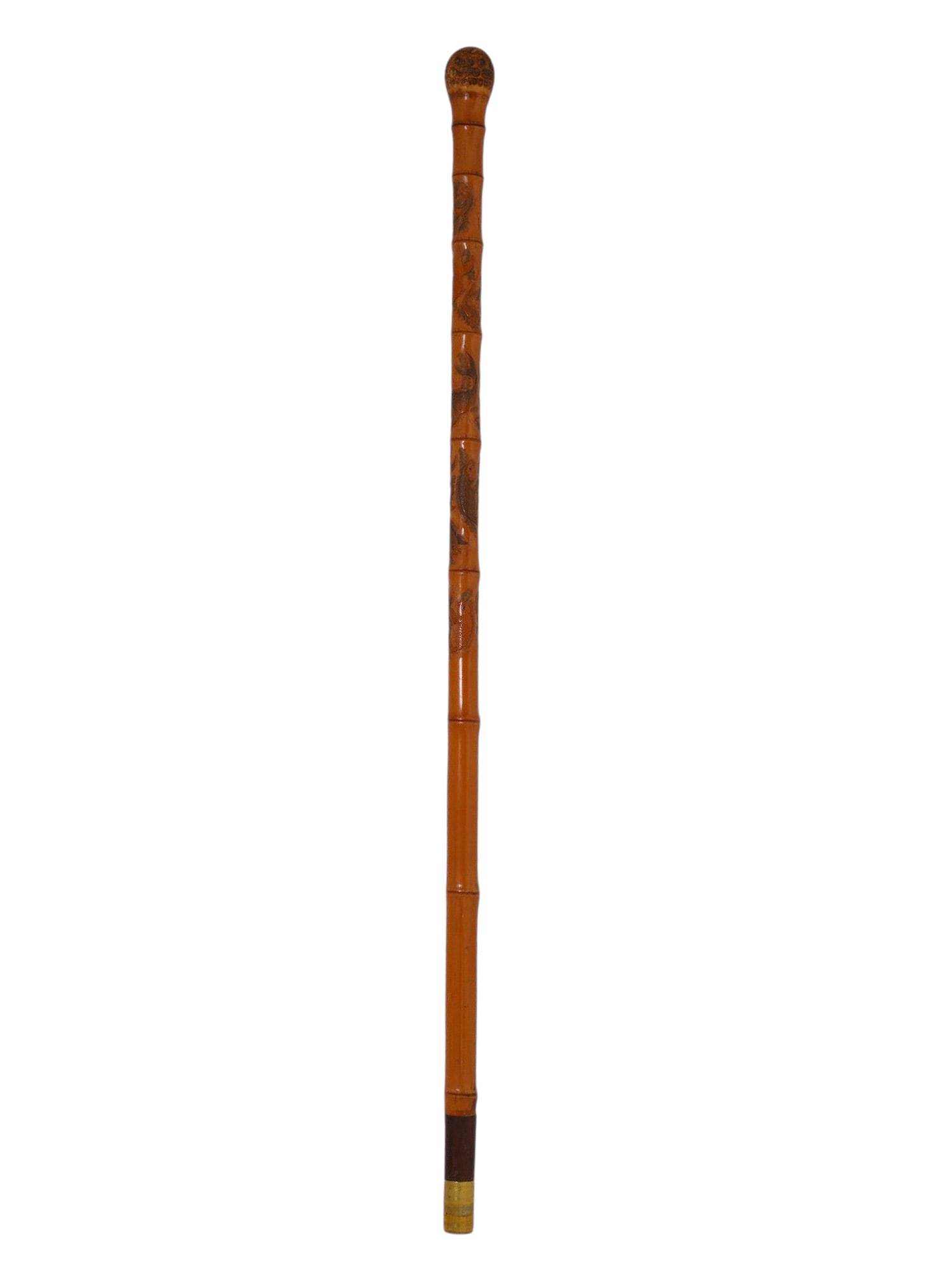 A JAPANESE CARVED-BAMBOO CANE, 19TH CENTURY (1 of 7)
