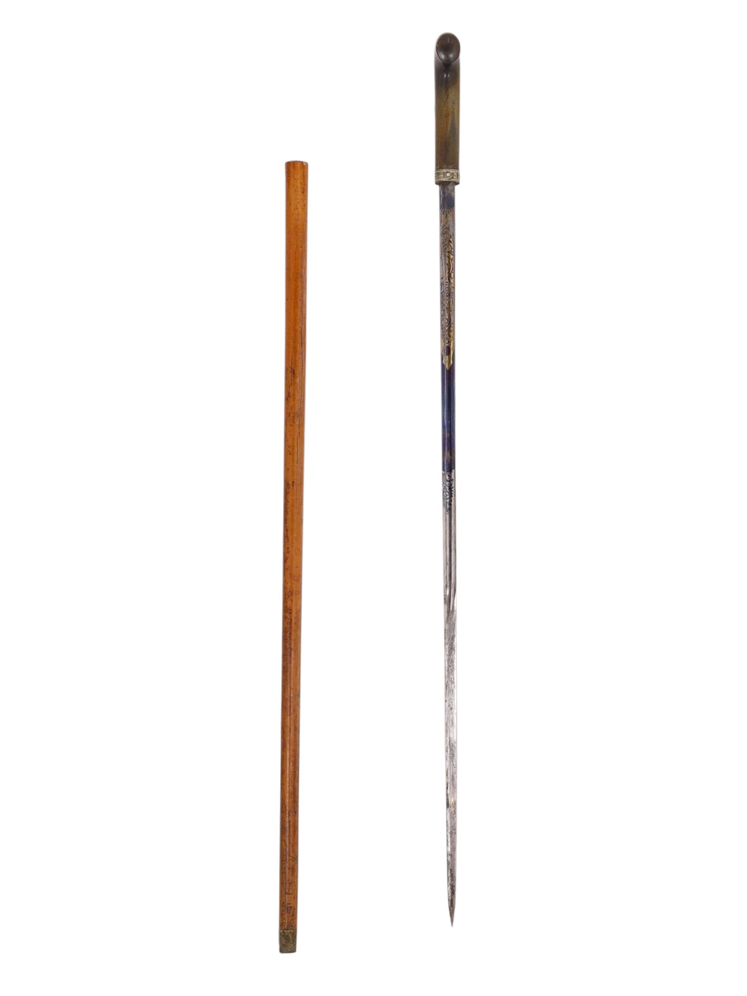 A WALKING CANE WITH A CONCEALED BLADE, SPAIN, 19TH CENTURY (1 of 10)