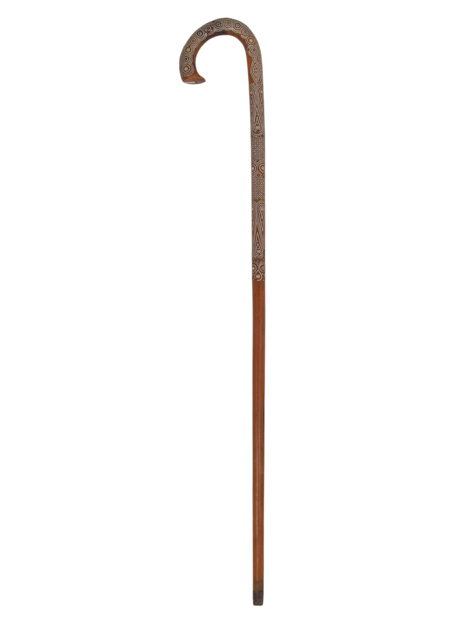 A CAUCASIAN WALKING CANE WITH SILVER INLAY, 19TH CDENRUTY (1 of 6)