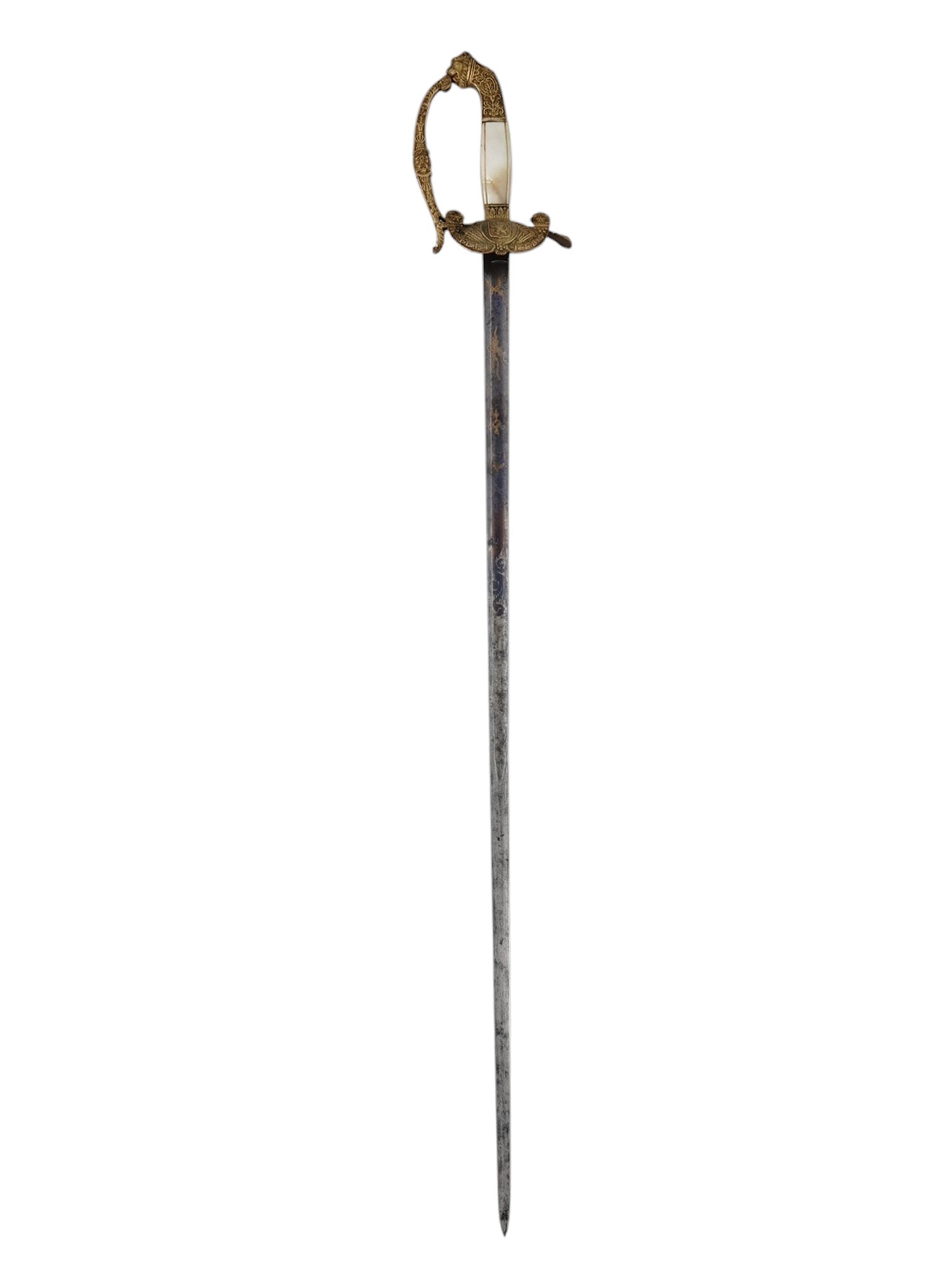 A BELGIAN GILT AND BLUED OFFICER SWORD, FIRST EMPIRE PERIOD, EARLY 19TH CENTURY (1 of 5)